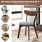 Mid-Century Walnut Dining Chairs Set 2 Ergonomic Cushioned Seat Rubber Wood
